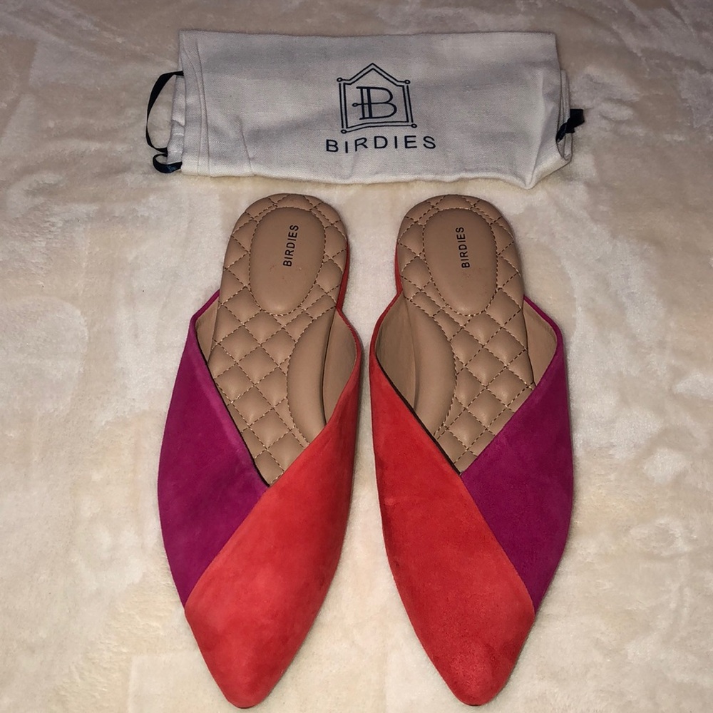 Birdie’s The Swan mules, sangria purple & orange. Women’s size 7.5. GUC!